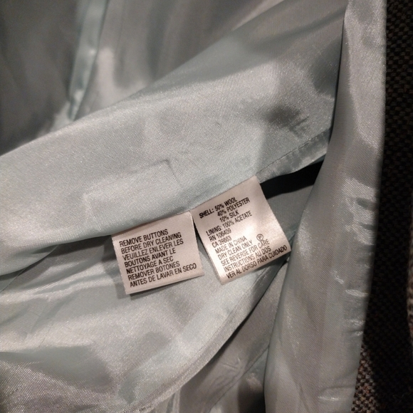 Tahari Arthur S. Levine Aqua Blue Tweed Wool Silk Blend Blazer Sz 2-Retro Career - Picture 7 of 7